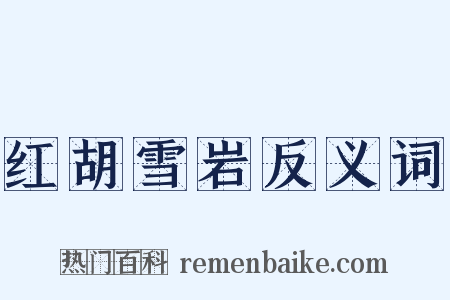 红胡雪岩反义词是什么意思的图片